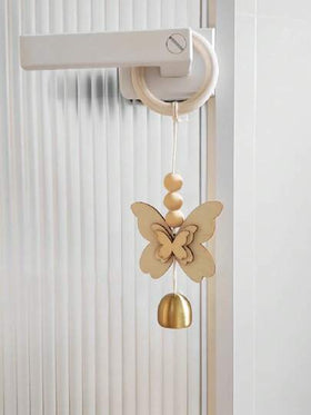 زينة حائط خشبية يدوية 1 قطعة بتصميم فراشة وأزهار البرقوق، ديكور المنزل, ديكور الغرف, ديكور الجدران