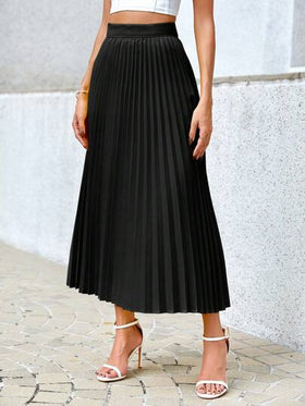 SHEIN Privé تنورة منسدلة يومية من لون واحد للنساء