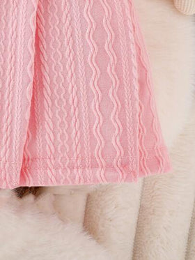SHEIN ثوب الأطفال الرضع للفتيات مؤلف من ثلاث قطع، مع جاكيت أنيق وتنورة زر بتصميم جميل، لفصلي الربيع والخريف