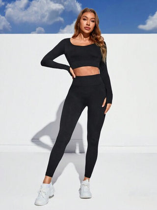 SHEIN Sport Studio مجموعة تمرينات للنساء بطراز الظهر المتقاطع