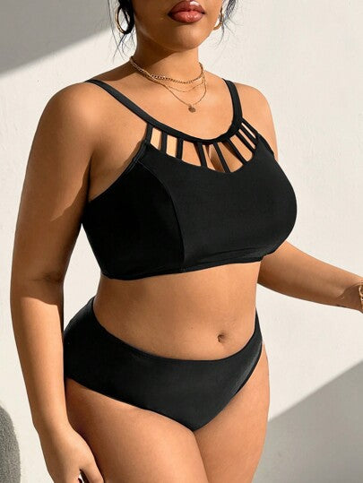 Swim Chiccia ملابس سباحة بتصميم مفتوح بحجم كبير بلون واحد للصيف