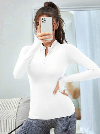 Sport Studio بلوزة رياضية طويلة الأكمام ناعمة ومنفذة للهواء، بلوزة رياضية خريفية