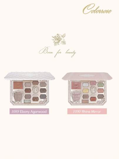 COLORROSE أداة مكياج ذات بروز سطحي ، ظلال عيون بودرة بريقية أحادية اللون ،عالية الصبغة ، بريق لامع طويل الأمد، ناعمة وخفيفة وملساء، مع مرآة، بالإضافة لأضواء التفتيح ومساحيق التدرج والأحمر الخدود، كل ذلك في أداة مكياج متكاملة