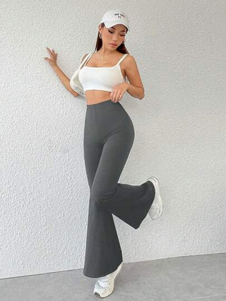 PETITE سراويل ذات خصر عالي وجرس بلون سادة، ملابس رمضان