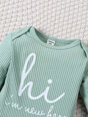 SHEIN قميص طويل الأكمام لطفل رضيع بطبعات أحرف