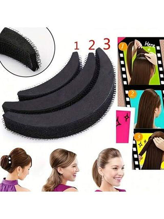 3pcs ، أدوات تصفيف الشعر Diy عصرية للحصول على ضربات جانبية واسعة وضربات شعر ، مشبك النحل مع وسادة إسفنجية لزيادة حجم الشعر ، وتصفيف شعر Diy للسيدات