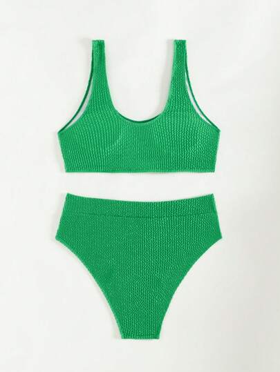 Swim بكيني طقمين لون واحد للنساء شاطئ الصيف