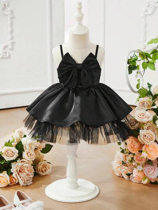 فساتين بيبي Glamorique Kids فستان الأميرة للرضع البناتي، جميل وأنيق وفخم مع عقدة الفراشة عقدة ثلاثي الأبعاد وحمالة شبكية، مناسب للأحتفالات في الربيع والصيف