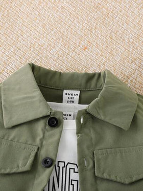 SHEIN ثلاثية قطع لباس صبي رضيع عملي رياضي لأجواء الصيف