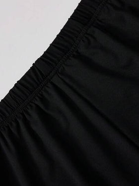 SHEIN EZwear سروال قصير بشريط مطاطي وحزام ملون واسع الحجم ، مع لف أسفل الحاشية