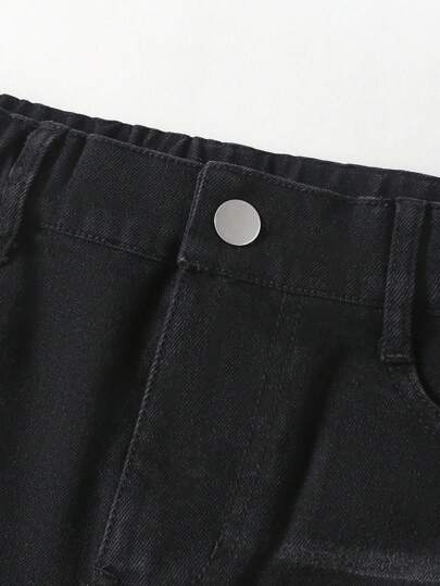 girls-sets مجموعة بنطلون جينز وبلوزة مطبوعة لطفلة في سن المراهقة مريحة وبسيطة مع طباعة سيارات وحروف