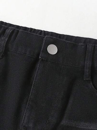 girls-sets مجموعة بنطلون جينز وبلوزة مطبوعة لطفلة في سن المراهقة مريحة وبسيطة مع طباعة سيارات وحروف