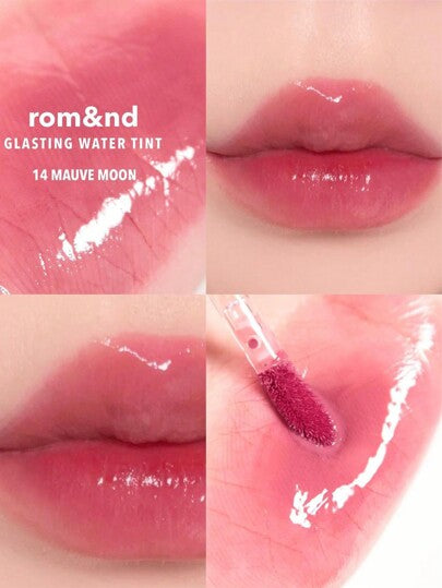 Rom&nd رومند جوسي لاستنج تينت 14 موف مون، أحمر شفاه سائل، لمعان عالي، تأثير مكياج مشرق، ترطيب طويل الأمد، تفتيح، مستحضرات تجميل طبيعية، أحمر شفاه يومي، مكياج كوري، طقم هدايا، 4 جرام / 0.14 أونصة