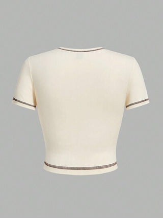 EZwear ملابس علوية قصير ملابس علوية مقطوع بأكمام قصيرة ذو رقبة دائرية بطراز كاوبوي كاجوال رجعي للنساء، الصيف "أنت الأفضل القدر التقليدي الشرف الكامل جرؤ على البدء"