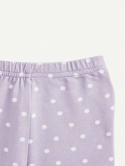 Cozy Pixies ملابس داخلية شتوية قصيرة الأكمام للرضع بناتي مقاس مضبوط أربع قطع/طقم مع دب محبوب، نقش نقطة مائلة ونقش زهور