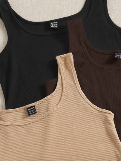 EZwear قميص بدون أكمام مريح محبوك بثلاثة ألوان