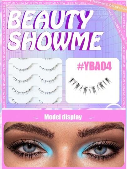 Beauty Showme 5 أزواج من إمدادات تمديد رموش العين السفلية الخاصة بالجزء السفلي من العين والمجموعة السفلية والعليا والسفلية المزيفة I Manga للخط السفلي للعين، J Curl J Curl الآسيوية - Mink Wispy Eye Mink Manga الفردية السفلية لتمديد رموش العين...