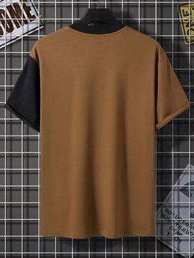 Manfinity Homme تي شيرت لونين بطباعة أحرف للرجال