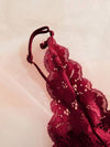 Shein Underwear&Sleepwear Basics مجموعة لانجري سروال قصير و حمالة صدر من الدانتيل ذات اللون الصلب للنساء