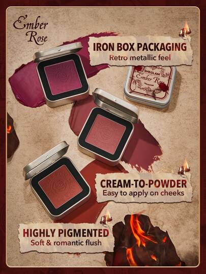 SHEGLAM أحمر خدود كريمي من Ember Rose Eternal Flame-I'M Yours Valentines Gift-علبة أحمر خدود كريمي إلى بودرة-لا يتلاشى-يدوم طويلاً-طبيعي-سهل الاستخدام حمره بلشر علامة تجارية جمال مكياج ميكب مستحضرات تجميل للنساء الفتيات مثالي لفصل الشتاء الربيع مثالي ل- Y