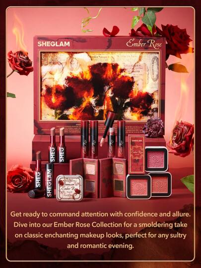 SHEGLAM أحمر خدود كريمي من Ember Rose Eternal Flame-I'M Yours Valentines Gift-علبة أحمر خدود كريمي إلى بودرة-لا يتلاشى-يدوم طويلاً-طبيعي-سهل الاستخدام حمره بلشر علامة تجارية جمال مكياج ميكب مستحضرات تجميل للنساء الفتيات مثالي لفصل الشتاء الربيع مثالي ل- Y