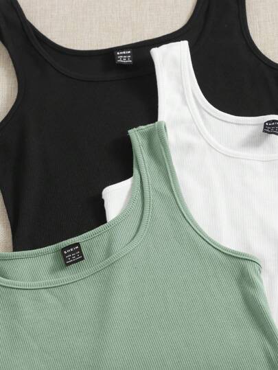 EZwear 3 قطع من قمم الحرير المحبوكة بألوان صلبة