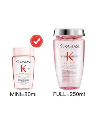 Kérastase [مصغر] شامبو كيراستاس جينيسيس بان هيدرا-فورتيفيان 80مل، شامبو مقوي حريري للشعر الطبيعي إلى الدهني، الضعيف المائل للتساقط بسبب التلف من التمشيط. مضاد للتكسر وتقوية للشعر الضعيف أو التالف | يرطب الشعر | خالي من السيليكون | مناسب للشعر الناعم...