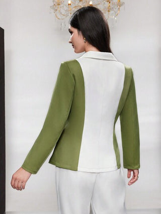Mulvari سترة نسائية بأكمام طويلة وقطع لونية