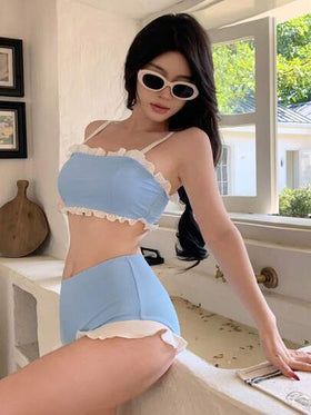 DAZY بيكيني نسائي بحواف مكسرة للصيف، بدلة سباحة تانكيني للعطلات