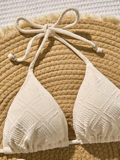 Swim Vcay مجموعة بيكيني أنيقة للنساء بعقدة عنق على الجانب مع ربطة عنق، مناسبة للصيف والشاطئ