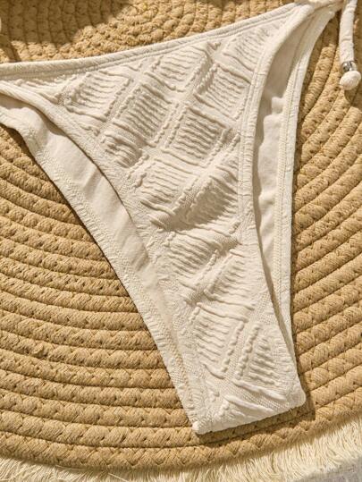 Swim Vcay مجموعة بيكيني أنيقة للنساء بعقدة عنق على الجانب مع ربطة عنق، مناسبة للصيف والشاطئ