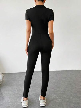 EZwear بذلة نسائية ذات سحاب أمامي بلون خالص من Unitard