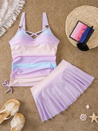 طقم تانكيني حريمي Swim سترة واسعة على شكل حرف V وبيكيني على شكل حرف V للنساء يجمع بين الأناقة والموضة