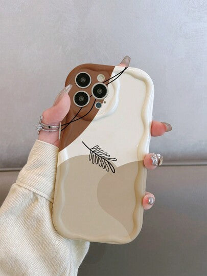 حالة هاتف من مادة TPU مع لون الورقة وحماية للكاميرا، تصميم بسيط وجميل متوافق مع IPhone 11/12/13/13 برو ماكس/14 برو ماكس، IPhone 15/15 برو/15 بلس/15 برو ماكس، 16 برو ماكس، سلسلة