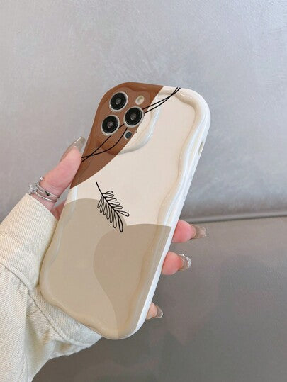 حالة هاتف من مادة TPU مع لون الورقة وحماية للكاميرا، تصميم بسيط وجميل متوافق مع IPhone 11/12/13/13 برو ماكس/14 برو ماكس، IPhone 15/15 برو/15 بلس/15 برو ماكس، 16 برو ماكس، سلسلة
