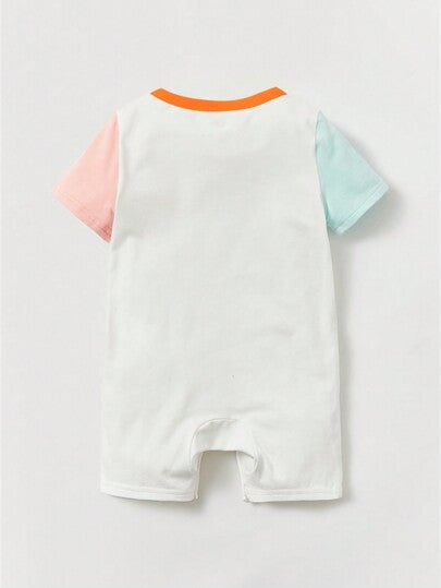 Cozy Pixies رومبير ألوان متباينة مرقع جيب شريط متباين للاولاد الاطفال