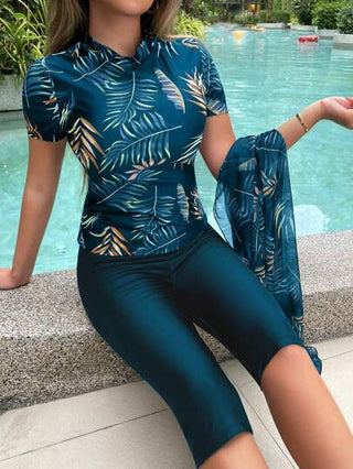 طقم تانكيني حريمي Swim SPRTY تانكيني بطبعة شاطئ صيفي مع تغطية
