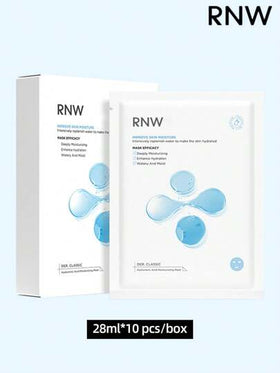 RNW 10 قطعة قناع وجه مرطب طارئ 28 مل، حمض الهيالورونيك 8D، ترطيب عميق وسريع، مناسب للبشرة الحساسة، صيغة بسيطة، ترطيب طويل الأمد
