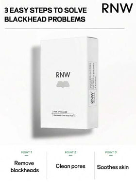 RNW 5 دورات علاجية، 10 قطعة شرائط الأنف، إزالة الرؤوس السوداء، مناسبة للبشرة الدهنية، تنظيف لطيف، يفتح المسام فوراً، 6 جرام * 5 قطع + 4 جرام * 5 قطع