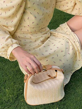حقيبة كتف عصرية محاكة لموضة 2024 ، حقيبة كروس بودي ، حقيبة يد كبيرة ، حقيبة يد محاكة