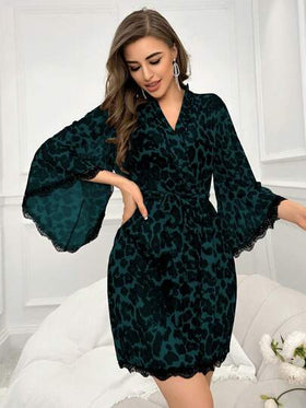SHEIN نسائي فستان نوم مش على شكل نمر بالشبكة