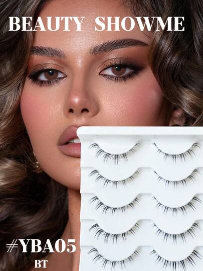 Beauty Showme 5 أزواج تمديدات العين السفلية للرموش، مجموعة أطقم رموش سفلية وعلوية زائفة للرموش السفلية مع تجعيد J الآسيوي، ذيل السنجاب والرموش المنسدلة وتجعيد J لكل رمشة، كورية، مجموعة منفردة للرموش السفلية زائفة، رموش سفلية صغيرة وزائفة، مع كتل...