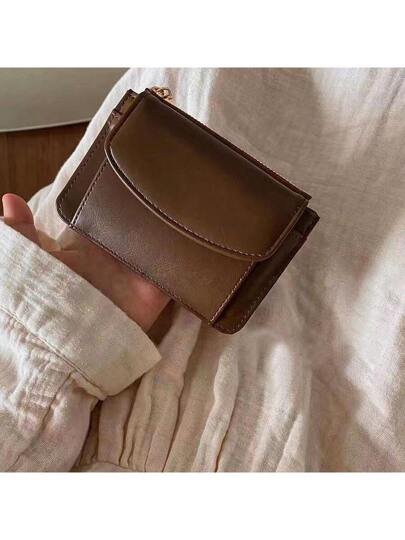 محفظة جلدية عصرية عالية الجودة، تصميم أحادي اللون، بها فتحات متعددة الوظائف لحمل البطاقات، محفظة أعمال، محفظة بطاقات الائتمان، محفظة نسائية صغيرة، محفظة مصغرة، متوفرة في المخزون