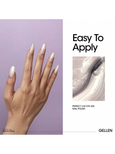 Gellen طقم مانيكير المنزل الوردي بفعالية شديدة, طلاء أظافر جل الكات آي 10مل ، طلاء أظافر جل المغناطيسي كات آي بالنيون متعدد الألوان اللامع بالقضيب المغناطيسي