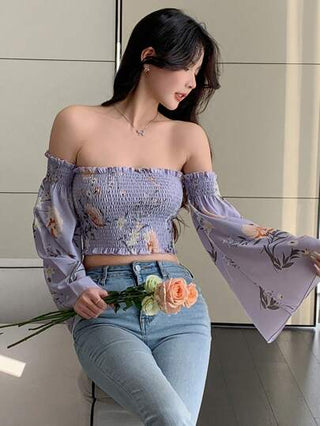 DAZY بلوزة حورية بطبعة زهور للصيف