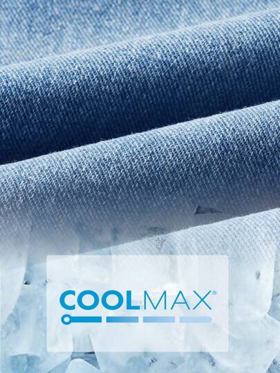 Jeanoix بنطال جينز بقصة مستقيمة و حاشية مزينة من الدنيم المزود بتقنية Coolmax (منعش و مريح)