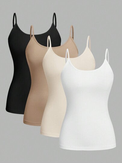 EZwear 4 قطعة طقم من البرايم المحايد التي تناسب جميع المناسبات مناسبة للصيف، ملائمة بشكل نحيف للنساء