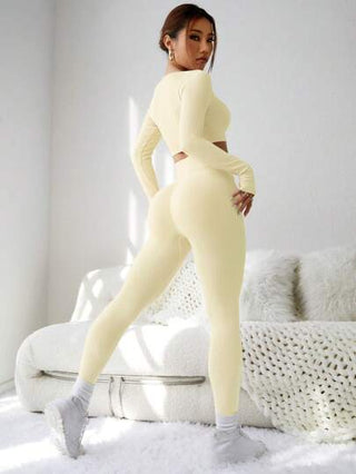 SHEIN Sport Studio طقم رياضي سليم للنساء، مجموعة سراويل ضيقة للتمرين