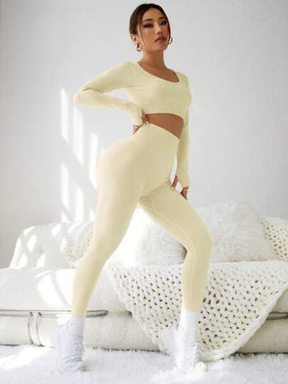 SHEIN Sport Studio طقم رياضي سليم للنساء، مجموعة سراويل ضيقة للتمرين