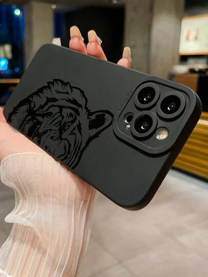 قطعة واحدة غطاء هاتف بتصميم رأس نمر يناسب هواتف Galaxy، Infinix، Redmi، OPPO، VIVO، Realme